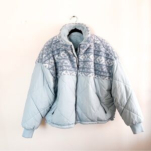 American Eagle Outfitters blue reversible boho jacket